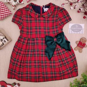 Abito Ambarabà – Tartan Rosso Fiocco Verde