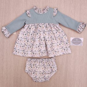 Abito con culotte Cua-Cuak – Verde/Beige Fiorellini