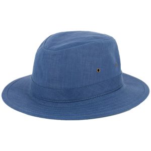 CAPPELLO ESTIVO UOMO BLU DENIM PURO LINO HAT