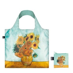 Borsa LOQI VAN GOGH VASO CON GIRASOLI shopping spesa viaggio spiaggia RICHIUDIBILE