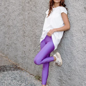 Leggins tinta unita viola chiaro