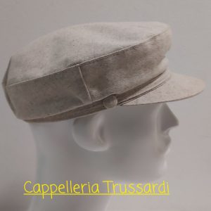 CAPPELLO MARINAIO STEWART ESTIVO LINO COTONE BEIGE MADE IN ITALY
