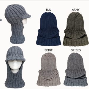 BALACLAVA PASSAMONTAGNA COPRE ORECCHIE NUCA E COLLO NERO MADE IN ITALY