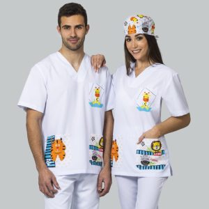 Casacca ospedaliera con disegni