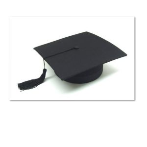 LAUREA TOCCO CAPPELLO PER LAUREATO IN TESSUTO NERO lusso MADE IN ITALY