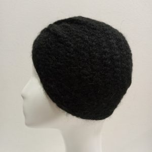 CAPPELLO CUFFIA TURBANTE IN MAGLIA MOHAIR NERO MADE IN ITALY