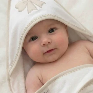 Accappatoio Neonato Fiocco Triangolo 100% Cotone Made in Italy