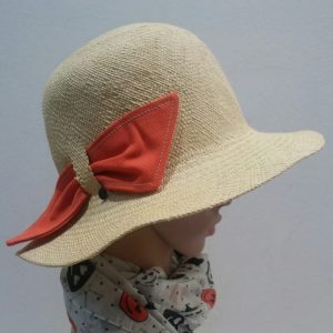 Cappello PANAMA donna BORSALINETTE by Borsalino fiocco removibile ARANCIO