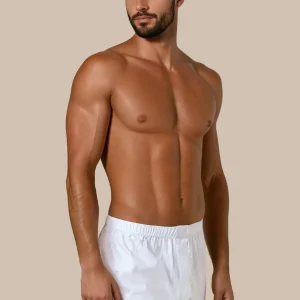 Boxer uomo largo cotone 6 PEZZI 3° a 8° bianco fantasia scura