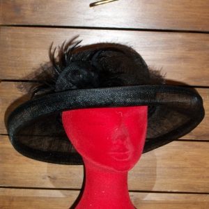 CAPPELLO CERIMONIA NERO BLACK HAT ELEGANT