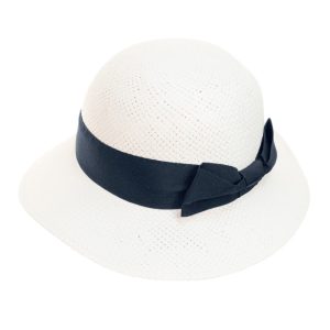 CAPPELLO DA SOLE PAGLIA BIANCO CON NASTRO BLU MISURA 55 MADE IN ITALY