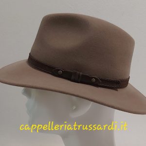 CAPPELLO INDIANA JONES CASUAL FELTRO LANA MARRONE CHIARO TORTORA Made in Italy