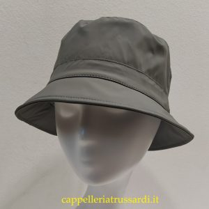 CAPPELLO DONNA CLOCHE IMPERMEABILE GOMMATO GRIGIO regolabile