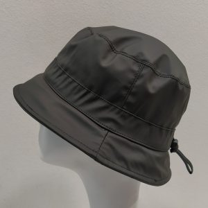 CAPPELLO DONNA CLOCHE IMPERMEABILE GOMMATO NERO