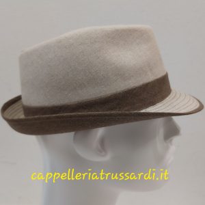 CAPPELLO ESTIVO UOMO BEIGE PURO LINO TRILBY MADE IN ITALY
