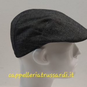 COPPOLA BERRETTO NERO DENIM ESTIVO COTONE MADE IN ITALY