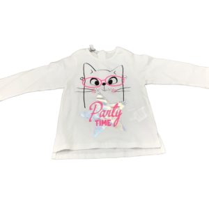 Maglietta Manica Lunga Bambina Bianco Dodipetto