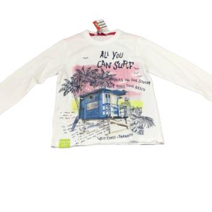 Maglietta Manica Lunga Bambino Bianco Boboli