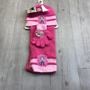 Set Cappello Guanti e Sciarpa LOL Rosa Chiaro